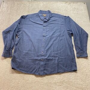 ARIAT Shirt Mens 2XLT Blue Dotted Pattern Button Down Long Sleeve Casual Dress